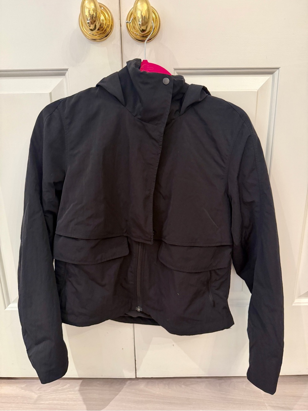 lululemon rain jacket athletica Black Hooded Utility Jacket with hood